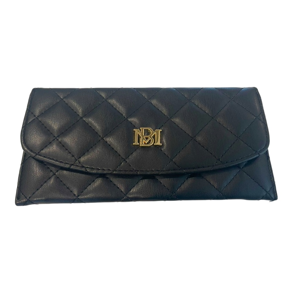 NWT Badgley Mischka Black Vegan Leather Card Holder Wallet